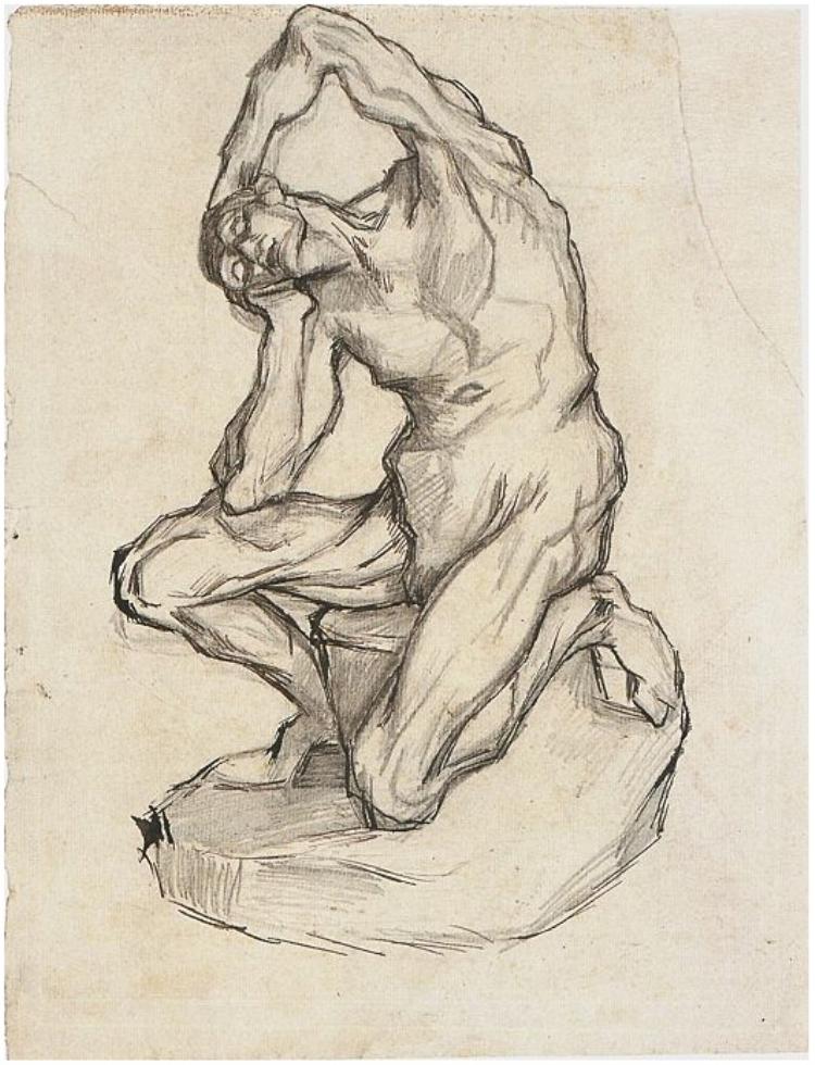 Kneeling-Écorché by Van Gogh