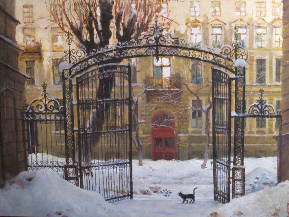 Winter Courtyard in St Petersburg by Lidia Diener